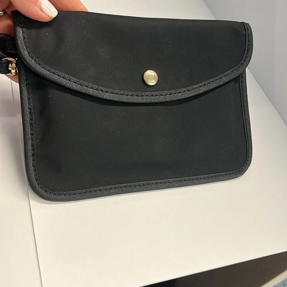 Michael Kors Black Nylon Snap Envelope Attachable Pouch Clutch Bag
